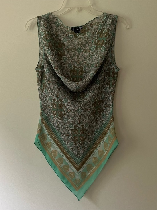 XOXO Tops - XOXO Y2K Cowl Neck Bandana Top Medium Lightweight Scarf Style